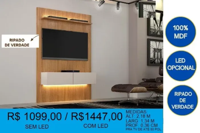 Painel ripado led opcional - compre hoje e receba amanhã 