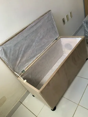 Baú organizador Bege luxo 90cm