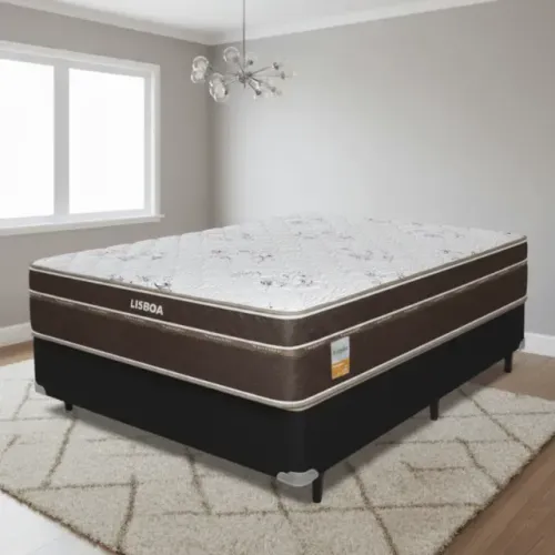 Colchão Casal Lisboa D28 + Base Box Simples - Pronta Entrega!