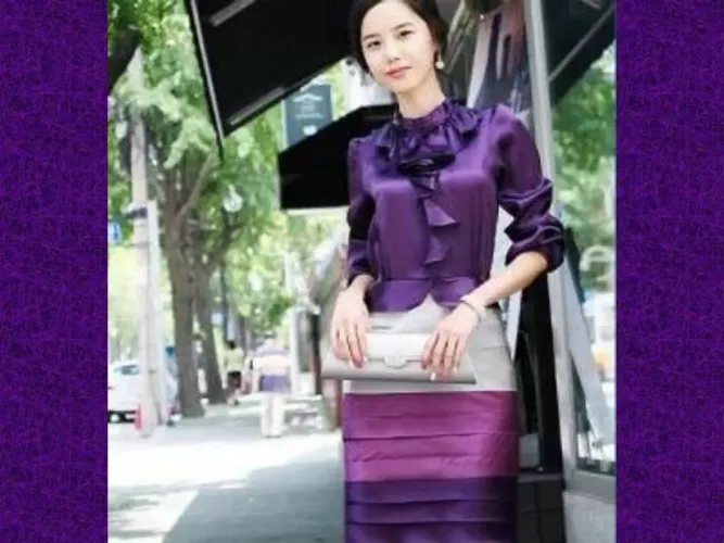 Vestido moda dorama PP / P tom sobre tom roxo