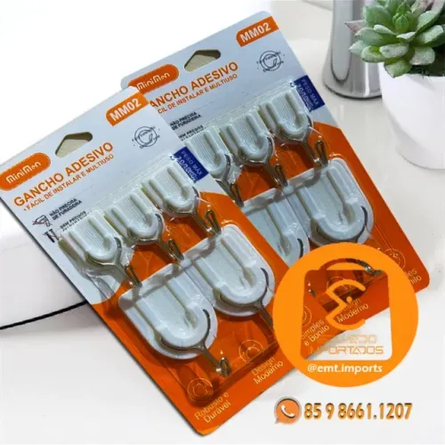 Gancho Adesivo Kit com 5 Unidades Máx. 1 e 2 kg MM02