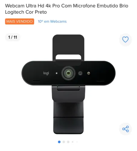 Camera Webcam Logitech Brio 4K Ultra HD com Microfone Embutido