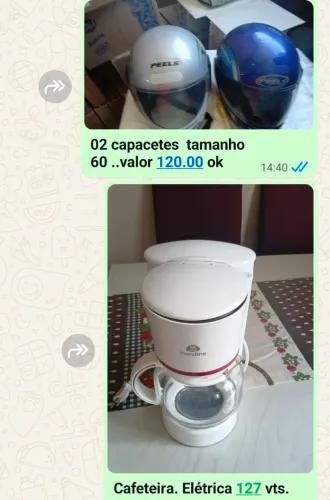 Vendo  Capacete e cafeteira elétrica 