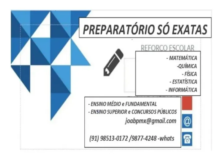 AULAS PARTICULARES - MATEMÁTICA - QUÍMICA - FÍSICA - ESTATÍSTICA - INFORMÁTICA