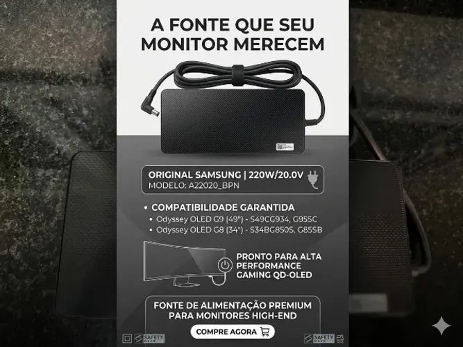Fonte Samsung Para Monitores Linha Odyssey OLED e QD-OLED (Original)