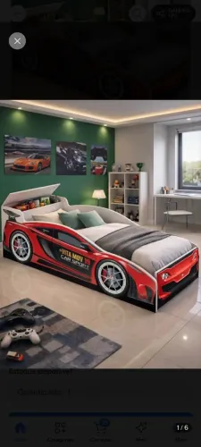 Cama Infantil Carro com Baú