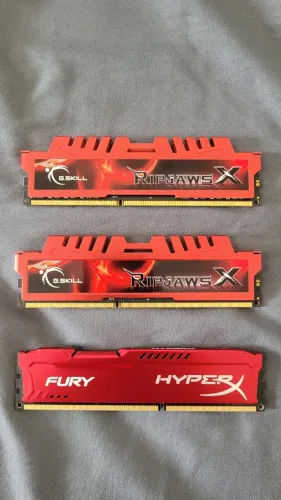 MEMÓRIA RAM 2x 4GB Ripjaws G.skill DDR3 1600MHz | + | 4GB HyperX Fury DDR3 1600MHz