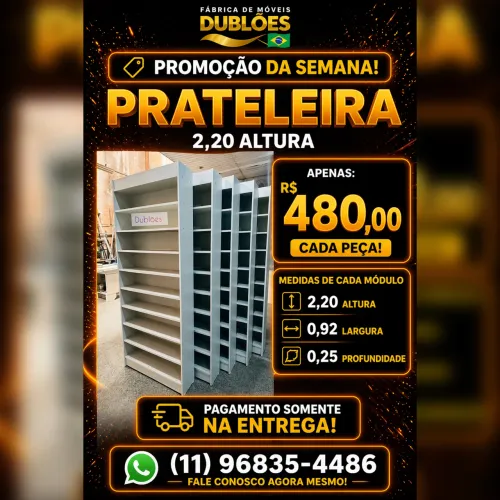 Prateleira 2,20 altura promoção 