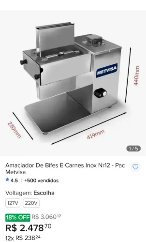 Máquina de bater bife PROFISSIONAL