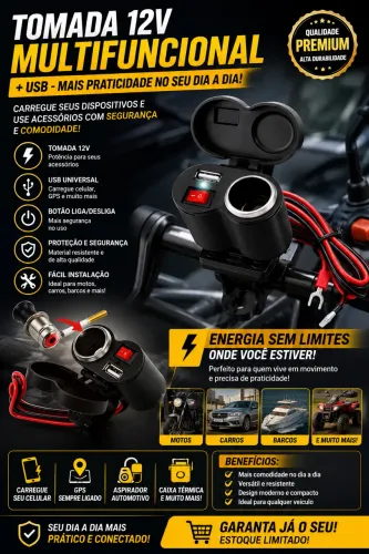 Carregador para moto 2 em 1