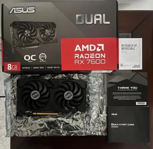 RX 7600 ASUS Dual OC 8GB - Completa na Caixa | Estado de Nova
