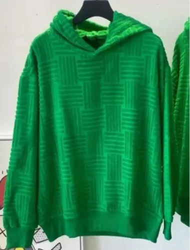 moletom unisex verde quentinho com capuz relevo toalha bottega venetta