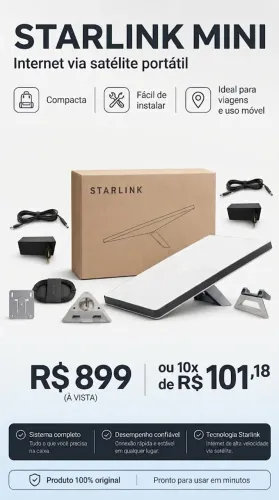 Starlink Mini - Wi-Fi Portátil - Original e Lacrada