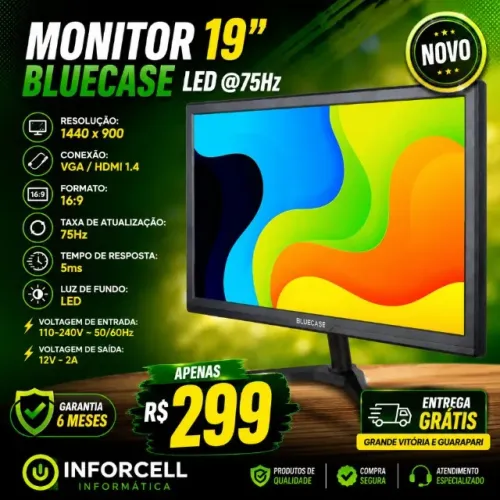 Monitor 19 Led Bluecase Hdmi/Vga