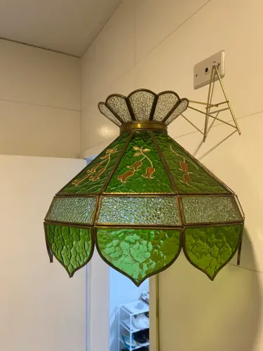 luminária pendente tiffany verde