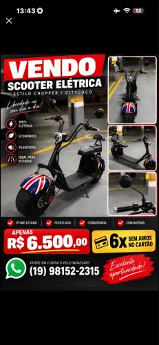Scooter Elétrica Citycoco 2025 - Pouco Uso - Excelente Estado