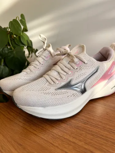 Tênis 35 Mizuno Feminino Branco com Rosa