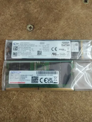 Memória ddr5 16gb notebook e Nvme 256 g4