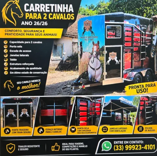 Carretinha para 2 cavalos 2026