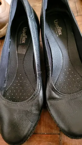 Sapato usaflex 36 couro preto 