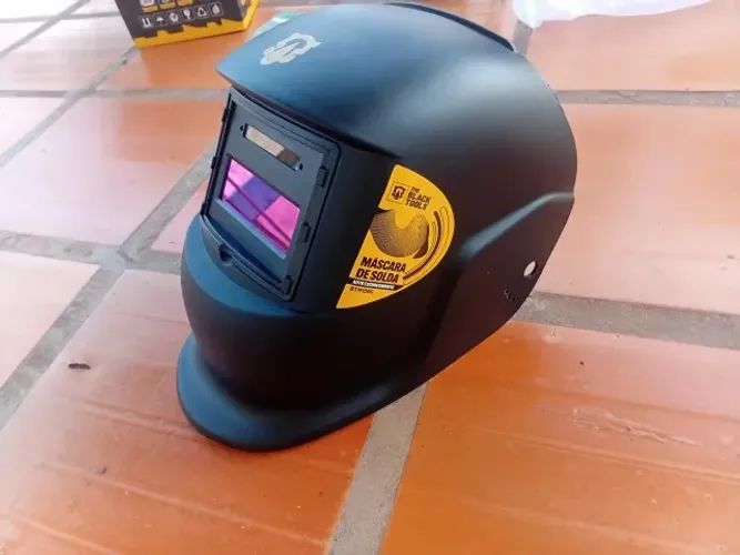 Máscara de Soldagem Profissional - Cor Preta Lisa Pronta Entrega