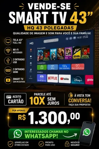 Smart tv 43 polegadas na caixa