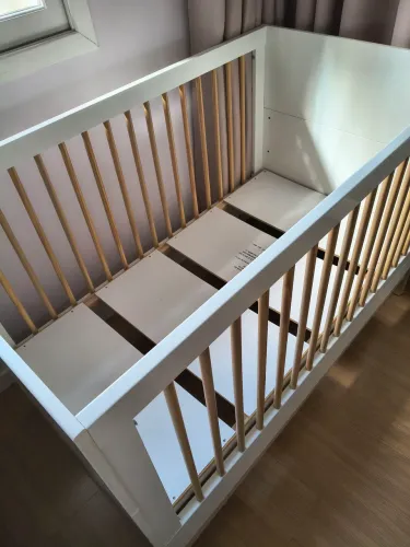 Berço Cozy Quater 2 em 1 Branco/Carvalho