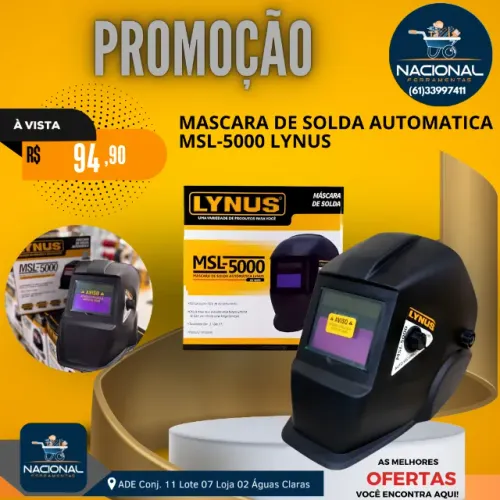 MÁSCARA DE SOLDA AUTOMÁTICA MSL-5000 - PROTEÇÃO, CONFORTO E VISÃO AUTOMÁTICA PROFISSIONAL