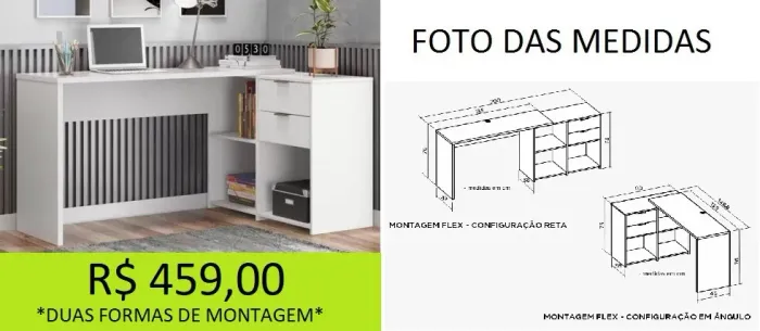 escrivaninha duas formas de montagem - temos a pronta entrega 