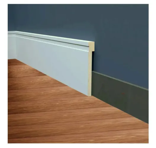 Rodapé de MDF 12cm×18cmx180cm Barra de Sobrepor com Friso 202
