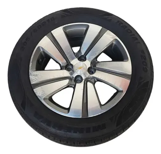 Roda Aro 16 C/pneu Chevrolet Spin 2015 A 2018 Detalhe Preto