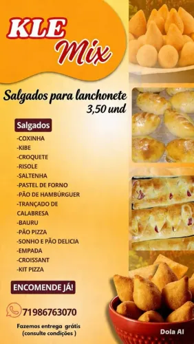 Salgado para lanchonete