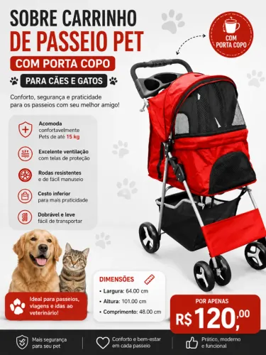 Carrinho de passeio pet