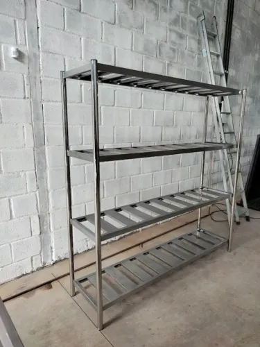 Estante Inox 1,10x0,50x1,80m Cozinha Profissional