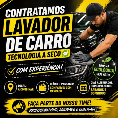 Lavador de Carro a Seco - Preferência c/ Experiência