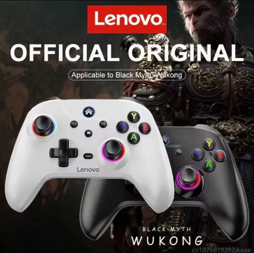 Controle Lenovo Bluetooth RGB Recarregável para PC, Android, iPhone e TV
