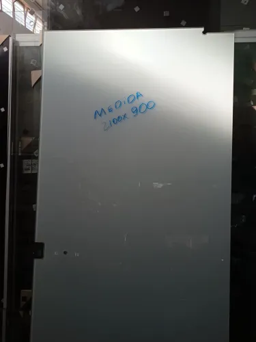 Porta blindex 2100x900 com plotter branco completo todo mataria para instalação 