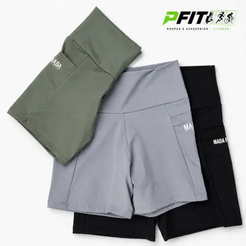 Shorts com Bolso em Poliamida