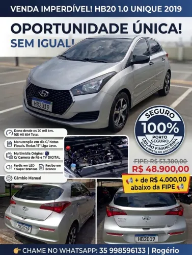Hyundai HB20 Unique 1.0 Flex 12V Mec. 2019