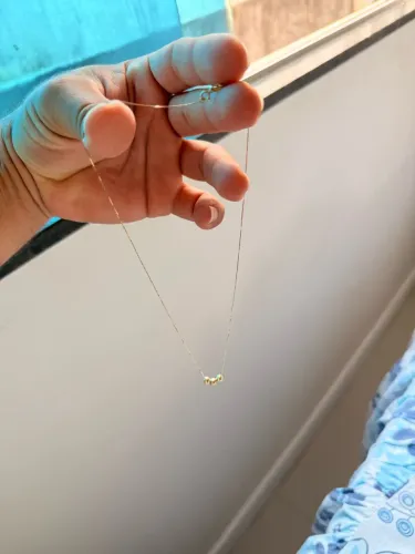 Colar Três Bolinhas Lisas Ouro 18K