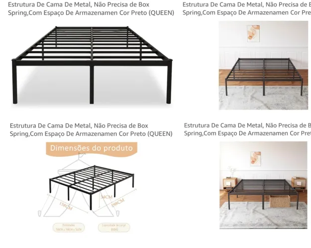 Estrutura de Metal Cama de Casal