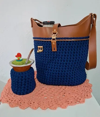 Kit Mateira de croche - Mateira + porta cuia