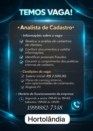 Temos VAGAS!
