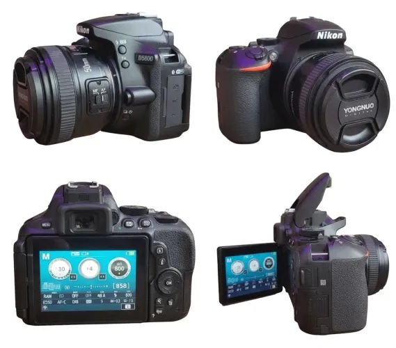NIKON D5600 DSLR DX, com Lente Yongnuo 50mm