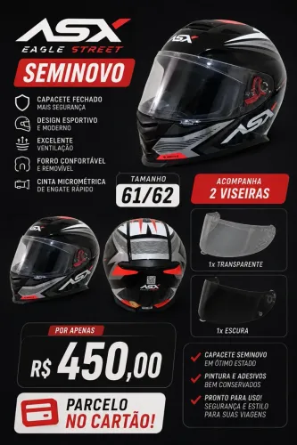 Capacete moto ASX 61 62