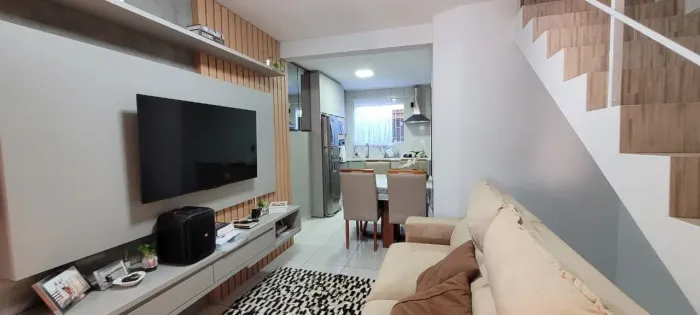 Sobrado mobiliado, 2 qtos, 2 vagas, area gourmet com churrasqueira, Bela Vista-Palhoça/sc