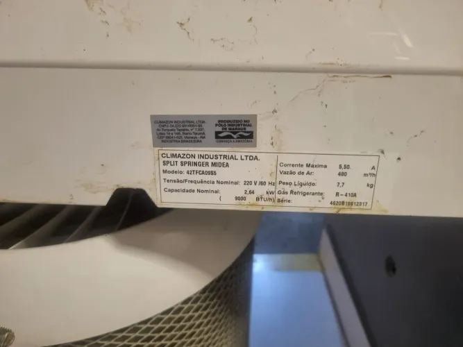 Ar condicionado split 9.000 btus bom estado springer midea