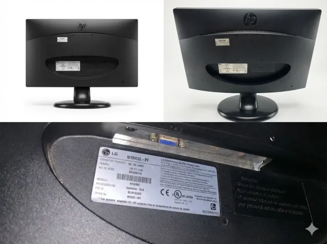Monitor Hp Lcd 19', Widescreen, L185b - Usado Preto (Usado)