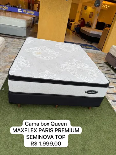 Conjunto Box Queen MAXFLEX PARIS PREMIUM SEMINOVA - ENTREGAMOS
