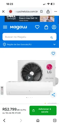 Ar condicionado inverter 18 mil LG
